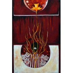 Zainab Taj, Gardish-e-Ayam 1, 30 x 24 Inch, Oil on Canvas, AC-ZBT-003